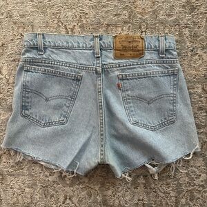 UO levis orange label denim shorts
